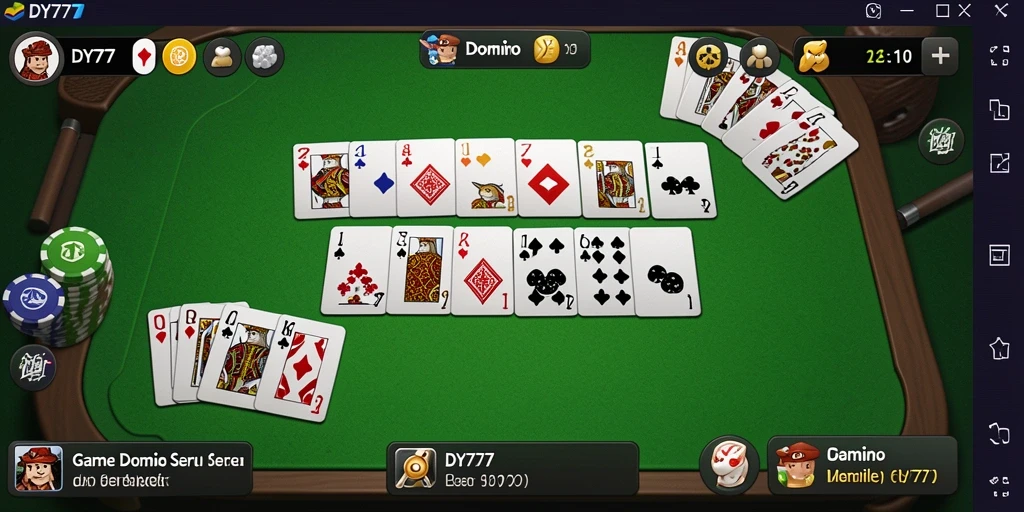 Antarmuka permainan Domino DY777 yang menarik dan interaktif.