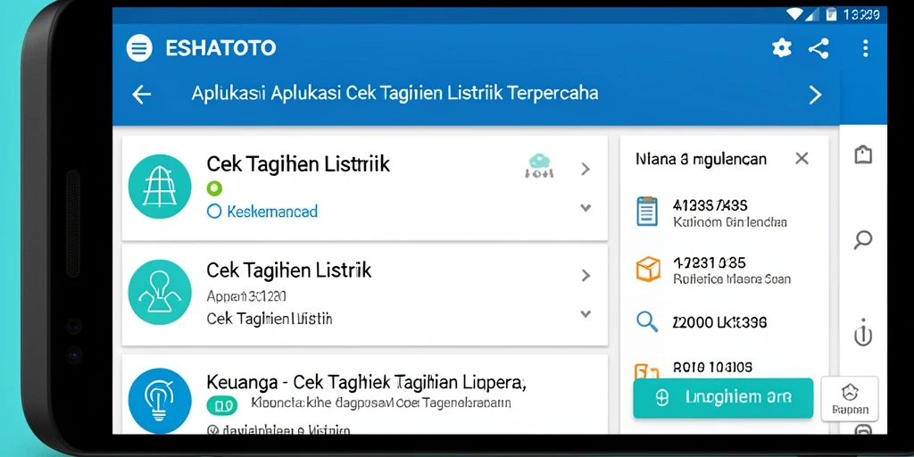 Tampilan antarmuka ESHATOTO untuk cek tagihan listrik yang sederhana dan informatif.