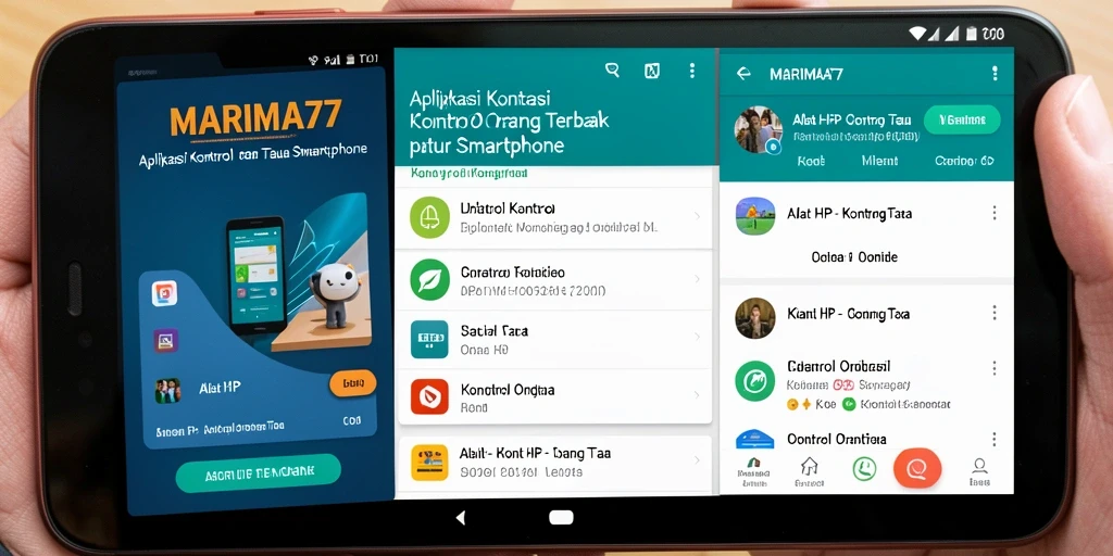 Tampilan antarmuka pengguna aplikasi Kontrol Orang Tua MARIMA77 yang modern dan mudah digunakan.