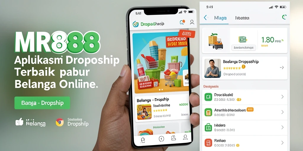 Tampilan antarmuka aplikasi MR888 yang ramah pengguna untuk dropship.