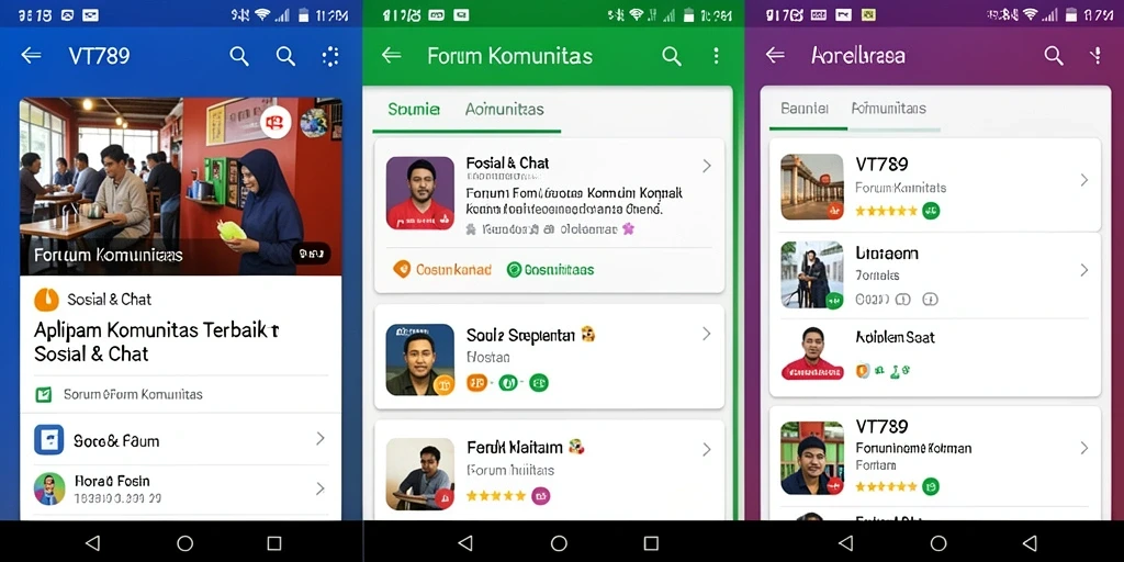 Antarmuka pengguna yang menarik dalam aplikasi Forum Komunitas.